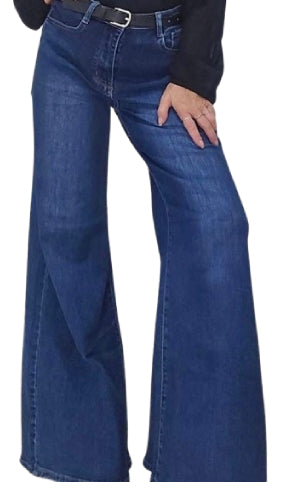 Jeans Donna Vita Alta a Palazzo – Blu Denim