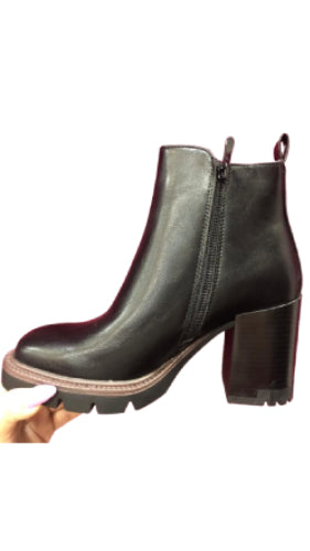 Stivaletti Donna Neri con Tacco Largo e Fondo Carrarmato