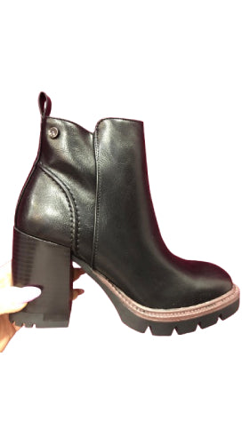 Stivaletti Donna Neri con Tacco Largo e Fondo Carrarmato