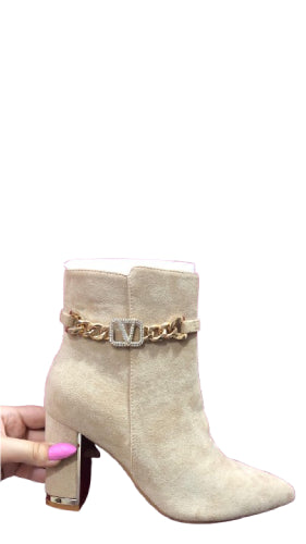 Stivaletti Donna Cuoio con Tacco Largo e Fondo Carrarmato