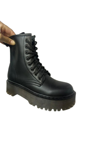 Stivaletti Donna Neri con Tacco Largo e Fondo Carrarmato